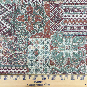 Everly Patina | Orange / Green  | Upholstery Fabric | Regal Fabrics | 54" Wide | By the Yard
