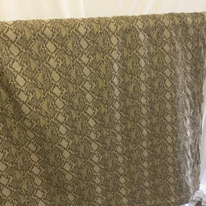 4.8 Yard Piece of Brown & Golden Tan Sateen Snakeskin Pattern | Curtain & Upholstery Fabric