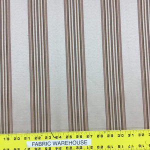 7.8 Yard Piece of Formal Stripes in Golden Tan and Bronze Upholstery Fabric | 54"W | By the Yard