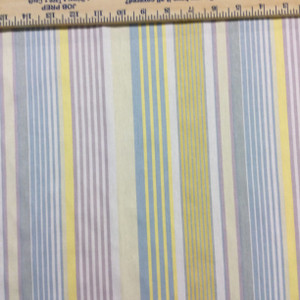 Pastel Stripes in Yellow / Purple / Blue / Off White | Home Decor Fabric | 54" Wide | By the Yard