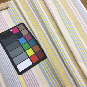 Pastel Stripes in Yellow / Purple / Blue / Off White | Home Decor Fabric | 54" Wide | By the Yard