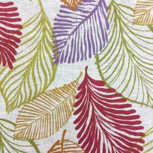 Bright Modern Leaves | Pink / Green / Purple | Home Decor Fabric | 54" Wide | By the Yard