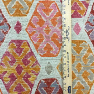 Bright Modern Aztec | Orange / Red / Pink | Home Decor Fabric | 54" Wide | By the Yard