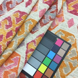 Bright Modern Aztec | Orange / Red / Pink | Home Decor Fabric | 54" Wide | By the Yard