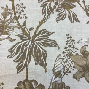 Botanical Floral | Green / Taupe | Home Decor Fabric | 54" Wide | By the Yard
