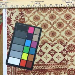 Patchwork Decorative Damask | Red / Beige | Home Decor Fabric | 54" Wide | By the Yard