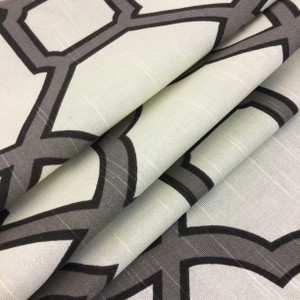Modern Lattice in Gray / Black / Beige | Home Decor Fabric | 54" Wide | By the Yard