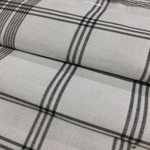 Landing Road Check | Black and White Plaid | Upholstery | Slipcover Fabric | 54" Wide | By the Yard