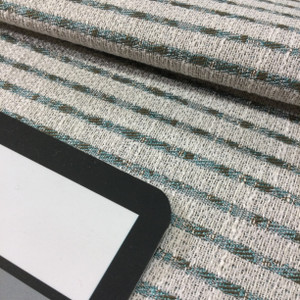 Plot Lines Vade | Blue / Ivory | Upholstery / Slipcover Fabric | 54" Wide | By the Yard