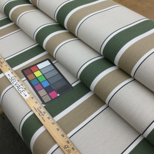 Sunbrella Fabric 4959-0000 Fern / Heather Beige  | 46 Inch | Awning and Marine Weight | STRIPED
