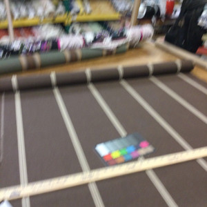 1.66 Yard Piece of Vintage Striped Sunbrella | Brown / Tan | Outdoor Awning / Upholstery | 46" Wide