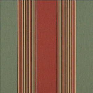 Sunbrella 4969-0000 Henna/Fern Vintage | 46 Inch wide | AWNING AND MARINE Fabric | Shade / Outdoor Covers | By the Yard | STRIPED