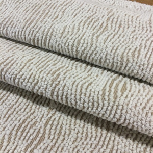 Popcorn Weave Chenille  Upholstery Fabric | White on Tan  | 54 Wide | By The Yard 1226