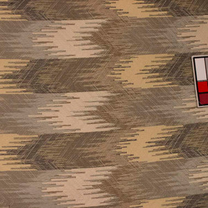 4.875 Yard Piece of Gray Tan and Taupe Flame Stitch Upholstery Drapery Fabric By The Yard 54"W