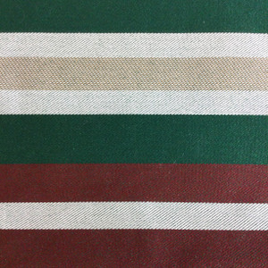 5 Yard Piece of Stripes in Green / Red / White  | Upholstery Fabric | 54" Wide | By the Yard