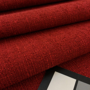 Slub Flat Weave in Cherry Red | Heavyweight Upholstery / Slipcover Fabric | 54" Wide | By the Yard