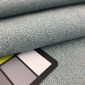 Boucle Textured Weave in Mint Green with Sky Blue Undertone | Upholstery Fabric  | 54" Wide | By the Yard | Durable