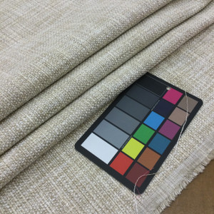 Mottled Beige / Off White Basketweave | Upholstery / Heavy Drapery Fabric | 54" Wide | By the Yard