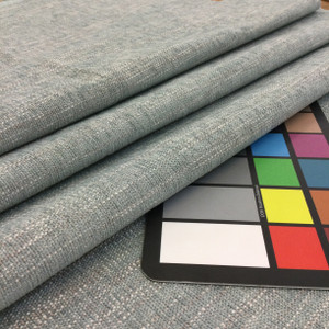 Sky Blue with White Streaks | Low-Pile Chenille Upholstery Fabric | 54" Wide | Heavy Weight | By the Yard