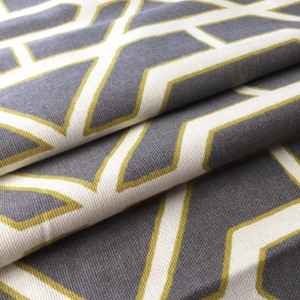 10 Yard Piece of Modern Geometric Gray / Green / Beige | Home Decor Fabric | Drapery | 54 Wide |