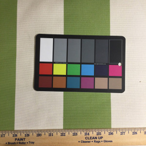 4.5 Yard Piece of Green / Beige Wide Stripes | Indoor / Outdoor Fabric | Upholstery / Drapery | 54 Wide | By the Yard