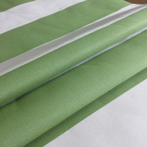 4.5 Yard Piece of Green / Beige Wide Stripes | Indoor / Outdoor Fabric | Upholstery / Drapery | 54 Wide | By the Yard