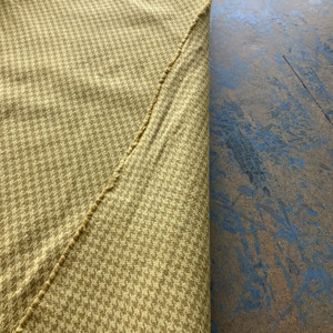 Kyle in color Ocre | Yellowish Tan Houndstooth | Upholstery / Drapery Fabric  | 54" Wide | By the Yard | Durable