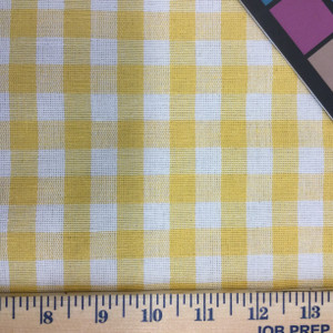 Allegro in Yellow | Heavy Weight Upholstery Fabric | Canvas Check in Yellow / White | 54" Wide | By the Yard