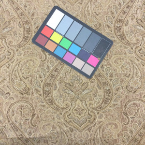 Strauss in Barley | Jacquard Upholstery Fabric | Damask in Beige / Brown | 54" Wide | By the Yard