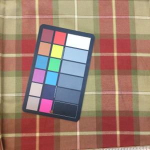 Winchester in Acorn | Medium Weight Upholstery Fabric | Tartan Plaid in Red / Green / Beige | 54" Wide | By the Yard