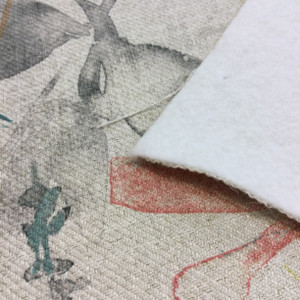 Aryna in Lily | Fleece-Backed Upholstery Fabric | Watercolor Floral in Green / Red / Grey | Heavyweight | 54" Wide | By the Yard