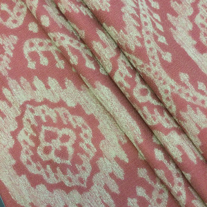 Divine in Crimson by P. Kaufmann | Jacquard Upholstery Fabric | Southwestern Ikat in Red / Beige | 54" Wide | By the Yard