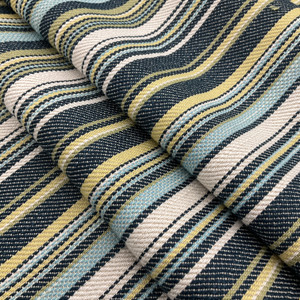 Filmore in color Chambray | Stripes | Blues / Green / White | Medium Weight Upholstery / Drapery Fabric | 54" Wide | By the Yard