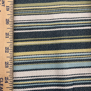 Filmore in color Chambray | Stripes | Blues / Green / White | Medium Weight Upholstery / Drapery Fabric | 54" Wide | By the Yard