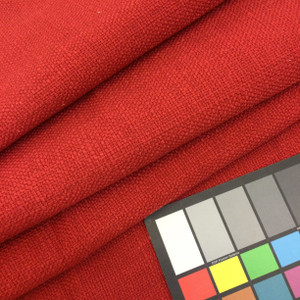 Lindy in color Berry Red | Basketweave | Upholstery Fabric  | 54" Wide | By the Yard | Durable