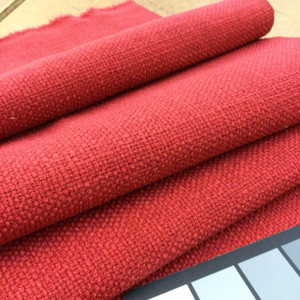 Lindy in color Berry Red | Basketweave | Upholstery Fabric  | 54" Wide | By the Yard | Durable