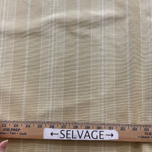 Bromley in color Ecru | Yellow with Stripes | Upholstery / Drapery Fabric  | 54" Wide | By the Yard | Durable