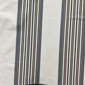 Multiple Stripes Grey & Beige  60 Inch Furniture Weight Indoor / Outdoor Acrylic Canvas Upholstery Fabric