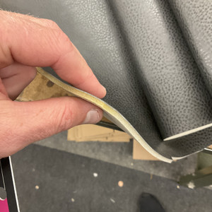 Black Medium Grain Faux Leather Vinyl | Automotive Headliner Fabric | Foam-Backed | 1/8" Thick | 54" Wide | Bag Stabilizer / Sew Foam | By the Yard