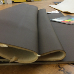 Chocolate Brown Faux Leather Vinyl Headliner Fabric - Foam-Backed | 3/16" Thick | 54" Wide | Bag Stabilizer / Sew Foam | By the Yard