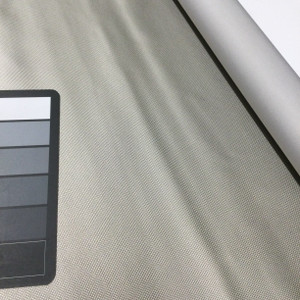 0.875 Yard Piece of Silver Grey Basketweave Textured Vinyl | Stretch Vinyl Fabric | Upholstery | 54" Wide