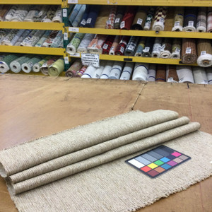 Garner in color Ratan | Slub Flat Weave in Beige | Heavyweight Upholstery / Slipcover Fabric | 54" Wide | By the Yard