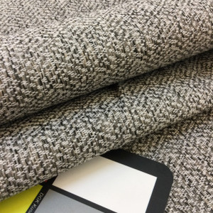 Quiglart in color Mica | Stone Grey Textured Weave | Heavyweight Upholstery / Slipcover Fabric | 54" Wide | By the Yard