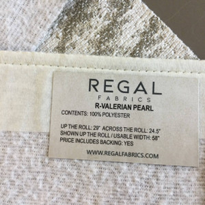 Valerian in Pearl | Fern Leaves in Taupe / Beige | Upholstery Fabric | Regal Fabrics Brand | 54" Wide | By the Yard