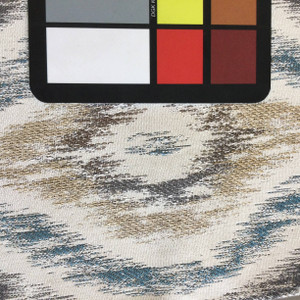 Flume in Teal | Ogee Ikat in Off-White / Teal / Beige | Upholstery Fabric | Regal Fabrics Brand | 54" Wide | By the Yard