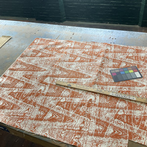 Swerve in color Mango | Orange Abstract | Upholstery Fabric | Regal Fabrics Brand | 54" Wide | By the Yard