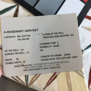 Rosemary in Harvest | Modern Embroidery Gold / Brown / Red | Upholstery Fabric | Regal Fabrics Brand | 54" Wide | By the Yard