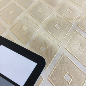 Shannon in Butter | Pale Yellow Diamonds  | Drapery Fabric | Regal Fabrics Brand | 54" Wide | By the Yard