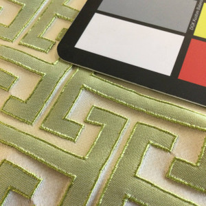 Skylar in Leaf | Green Maze Geometric | Drapery Fabric | Regal Fabrics Brand | 54" Wide | By the Yard