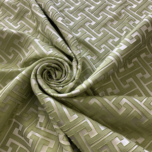 Skylar in Leaf | Green Maze Geometric | Drapery Fabric | Regal Fabrics Brand | 54" Wide | By the Yard